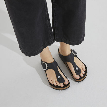 Gizeh Big Buckle Oiled Leather in Color Black | Birkenstock