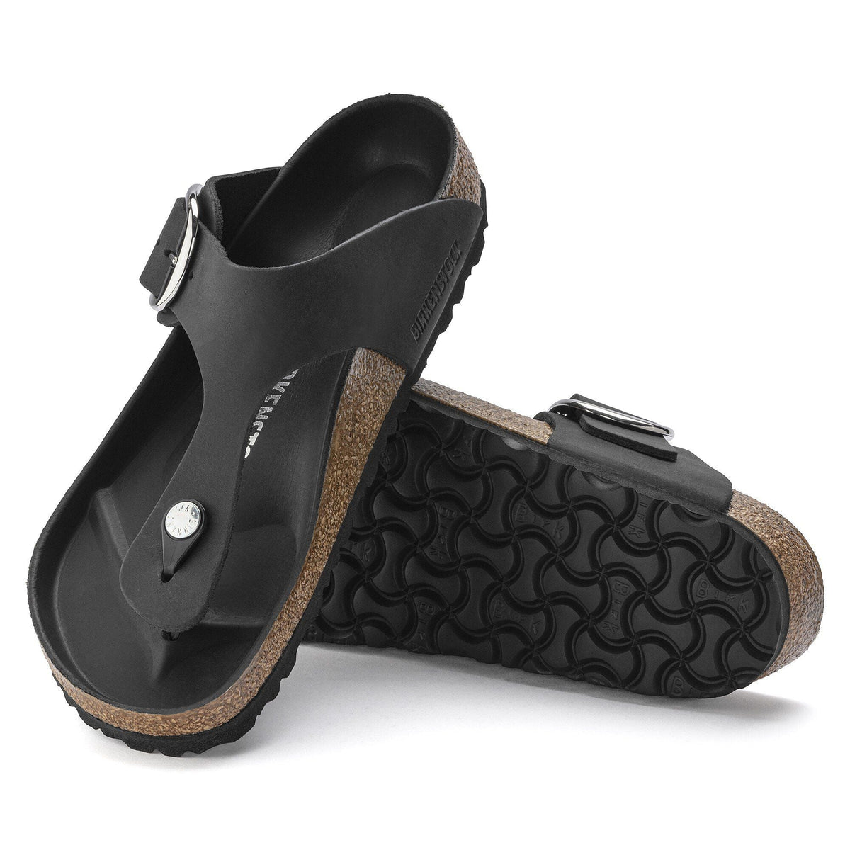 Gizeh Big Buckle Oiled Leather in Color Black | Birkenstock