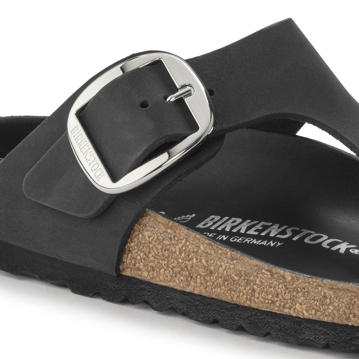Gizeh Big Buckle Oiled Leather in Color Black | Birkenstock
