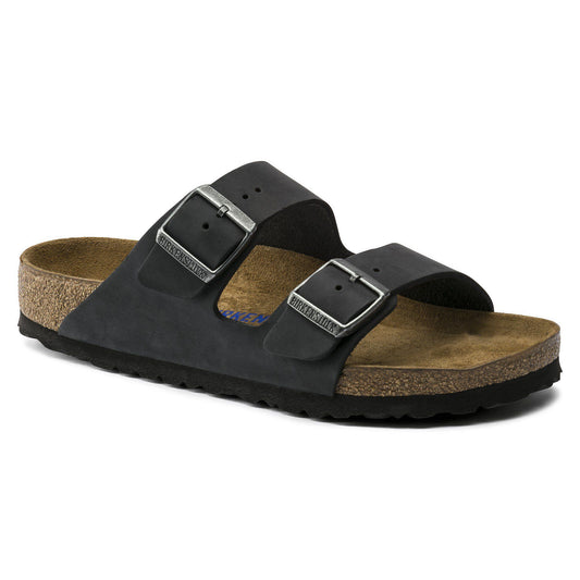 Arizona Soft Footbed Oiled Leather in Color Black | Birkenstock