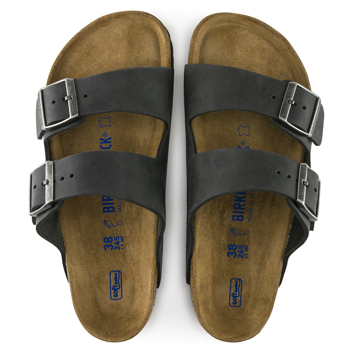 Arizona Soft Footbed Oiled Leather in Color Black | Birkenstock