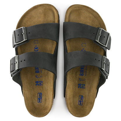 Arizona Soft Footbed Oiled Leather in Color Black | Birkenstock