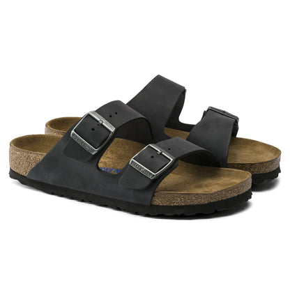 Arizona Soft Footbed Oiled Leather in Color Black | Birkenstock