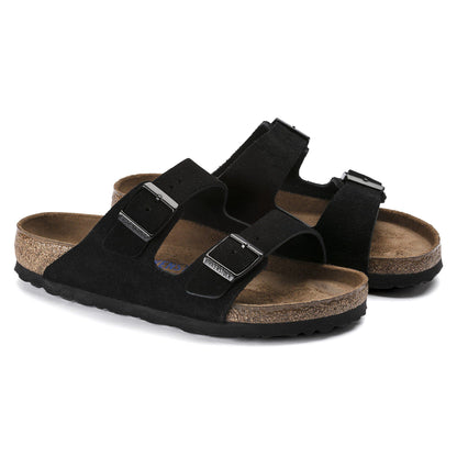Arizona Soft Footbed Suede Leather in Color Black | Birkenstock
