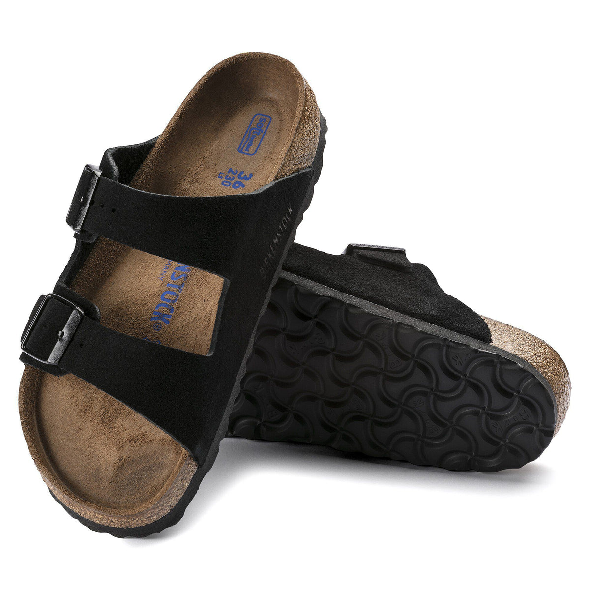 Arizona Soft Footbed Suede Leather in Color Black | Birkenstock