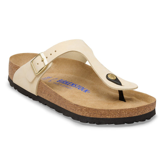 Gizeh Soft Footbed Nubuck Leather in Color Ecru | Birkenstock