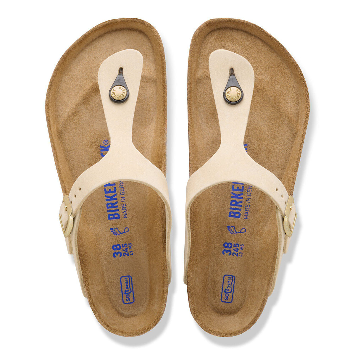 Gizeh Soft Footbed Nubuck Leather in Color Ecru | Birkenstock