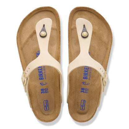 Gizeh Soft Footbed Nubuck Leather in Color Ecru | Birkenstock