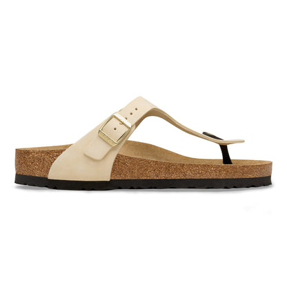 Gizeh Soft Footbed Nubuck Leather in Color Ecru | Birkenstock