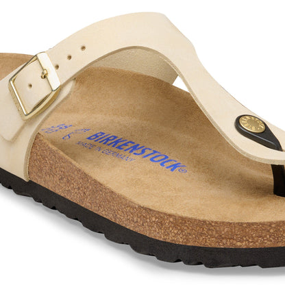 Gizeh Soft Footbed Nubuck Leather in Color Ecru | Birkenstock