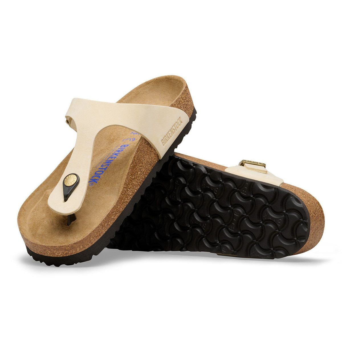 Gizeh Soft Footbed Nubuck Leather in Color Ecru | Birkenstock