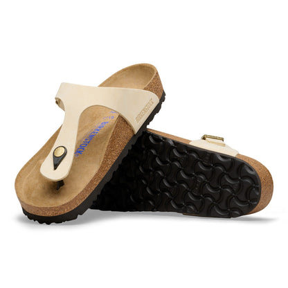 Gizeh Soft Footbed Nubuck Leather in Color Ecru | Birkenstock