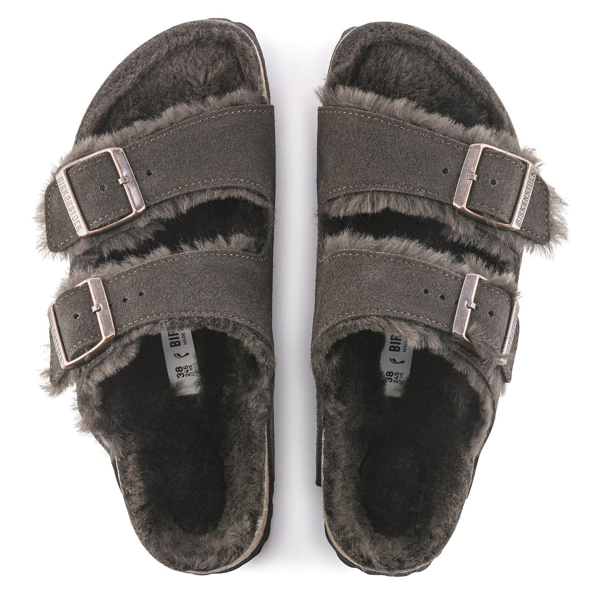 Arizona Shearling Suede Leather in Color Mocha | Birkenstock