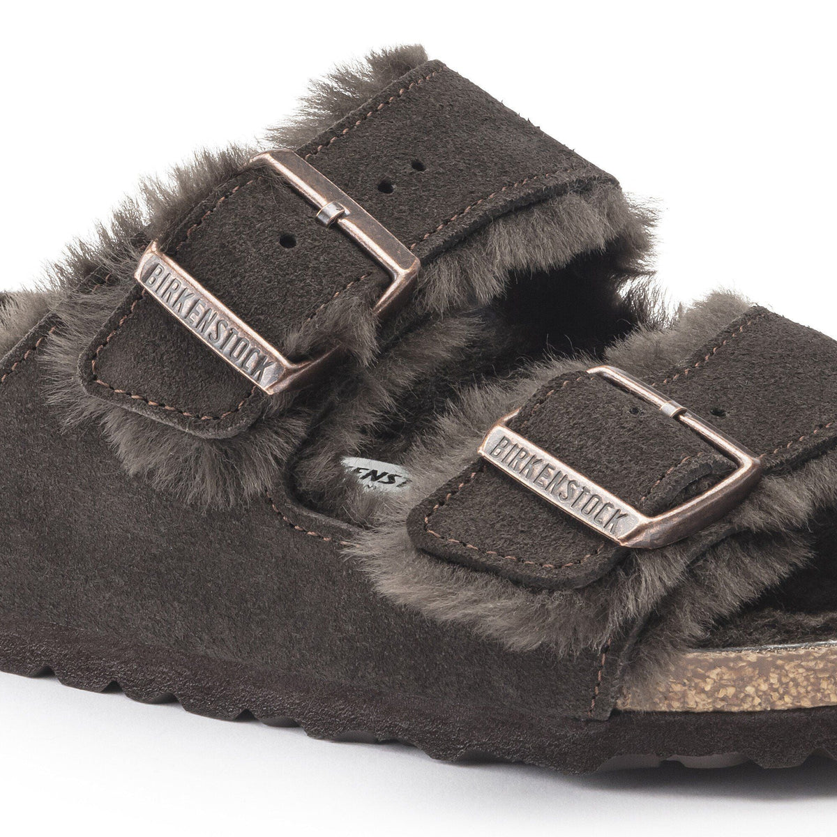 Arizona Shearling Suede Leather in Color Mocha | Birkenstock