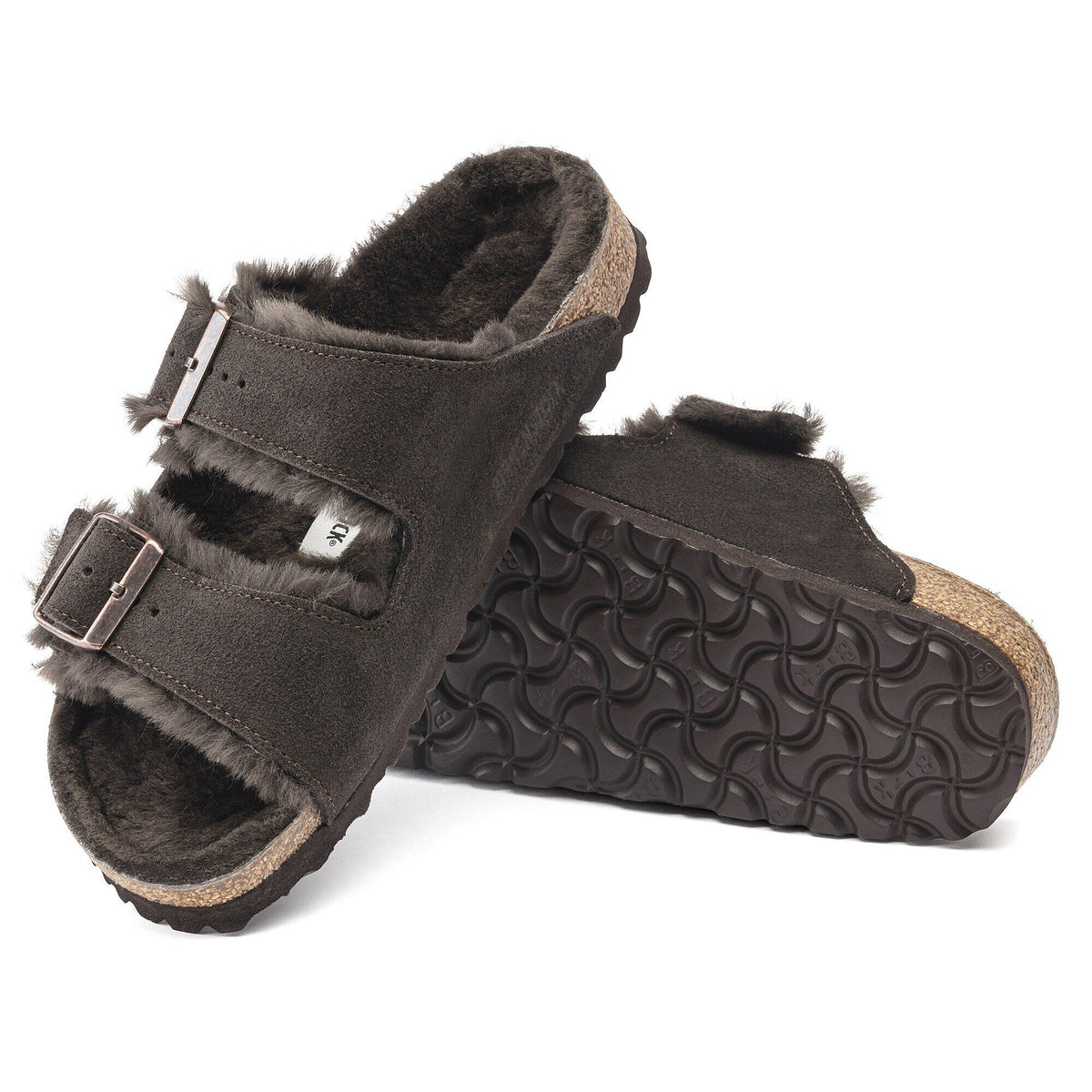 Arizona Shearling Suede Leather in Color Mocha | Birkenstock