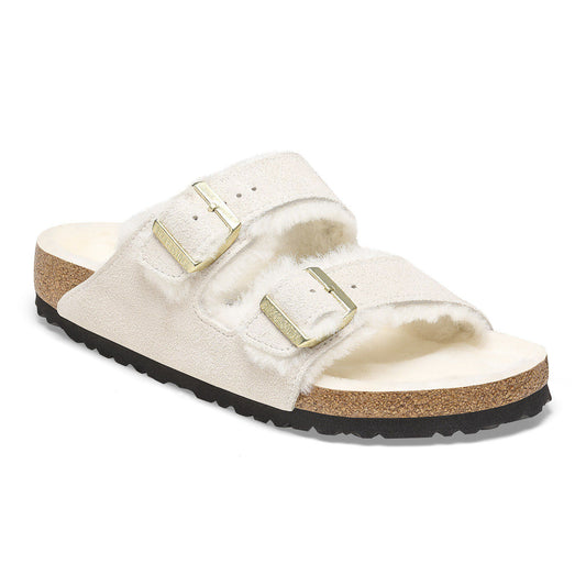 Arizona Shearling Suede Leather in Color Antique White | Birkenstock