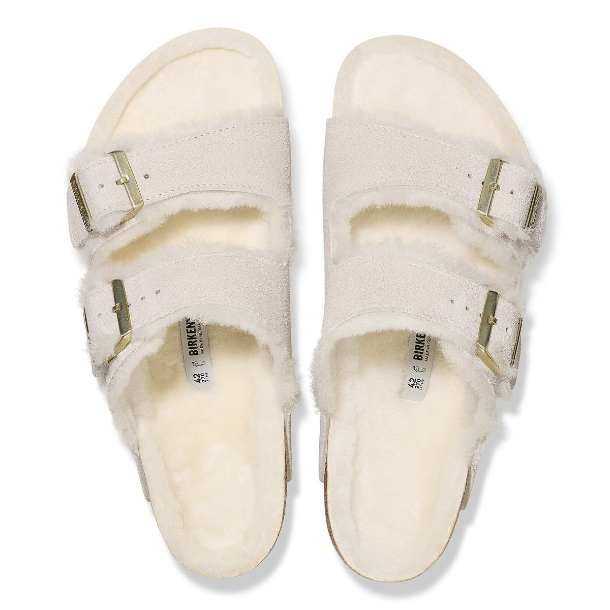Arizona Shearling Suede Leather in Color Antique White | Birkenstock
