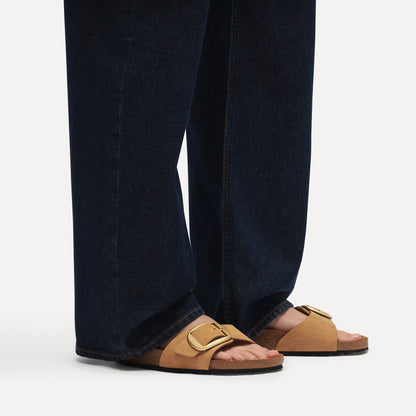 Madrid Big Buckle Nubuck Leather in Color Mink | Birkenstock