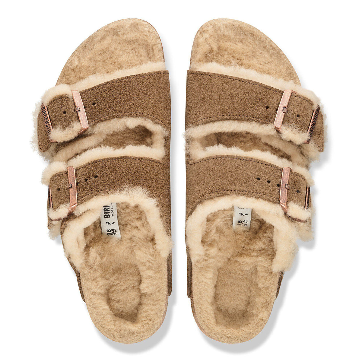 Arizona Shearling Suede Leather in Color Dark Tea | Birkenstock