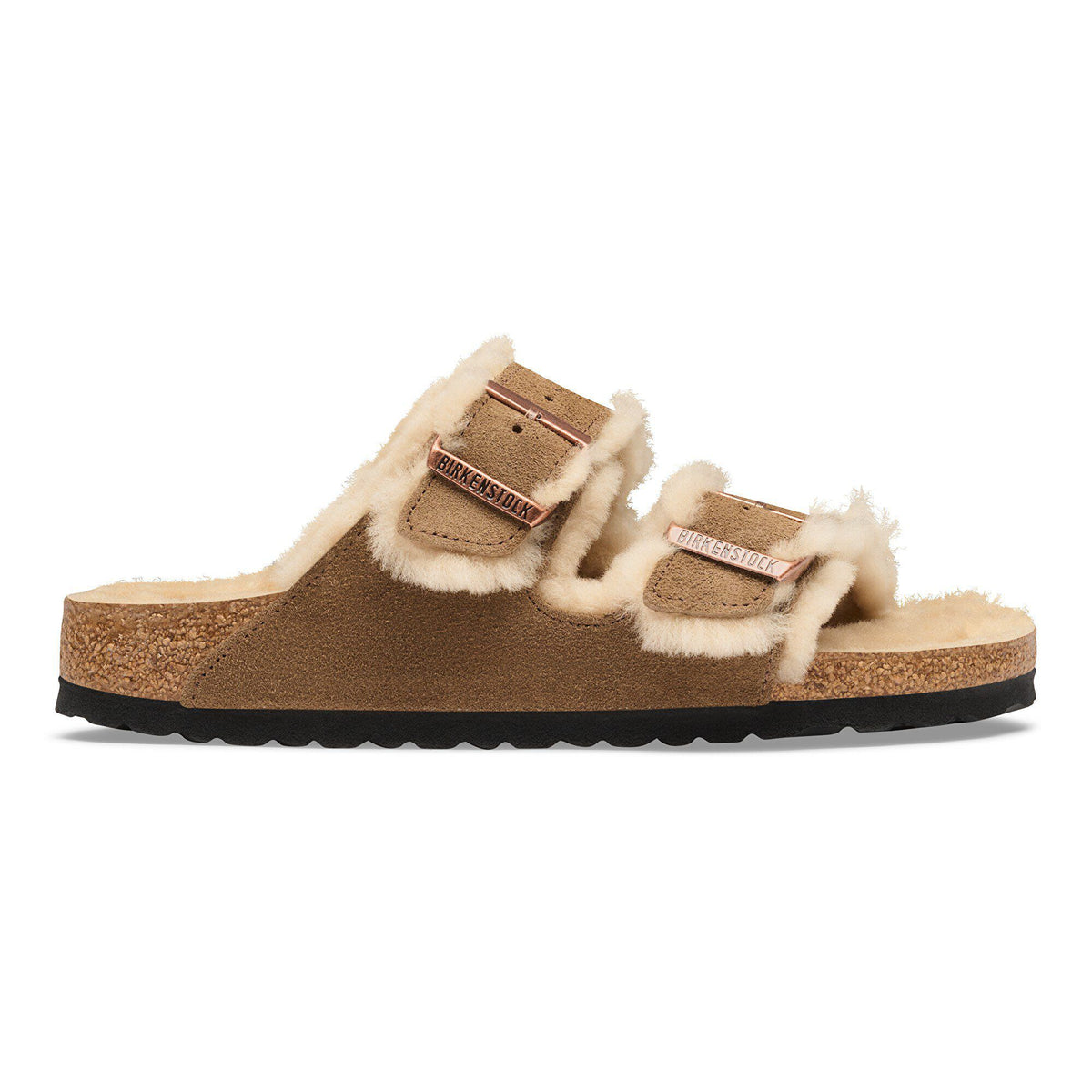 Arizona Shearling Suede Leather in Color Dark Tea | Birkenstock