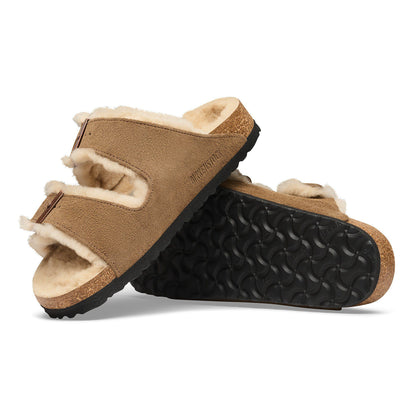 Arizona Shearling Suede Leather in Color Dark Tea | Birkenstock