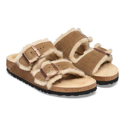 Arizona Shearling Suede Leather in Color Dark Tea | Birkenstock