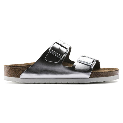 Arizona Soft Footbed Leather in Color Metallic Silver | Birkenstock