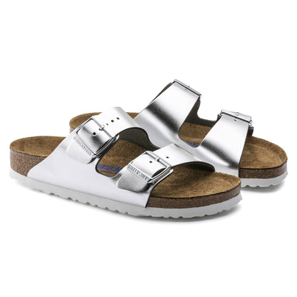 Arizona Soft Footbed Leather in Color Metallic Silver | Birkenstock