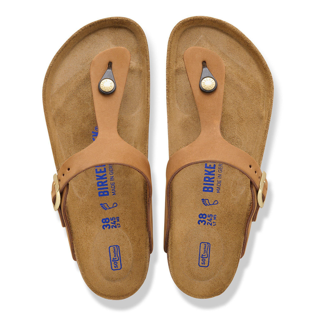Gizeh Soft Footbed Nubuck Leather in Color Mink | Birkenstock