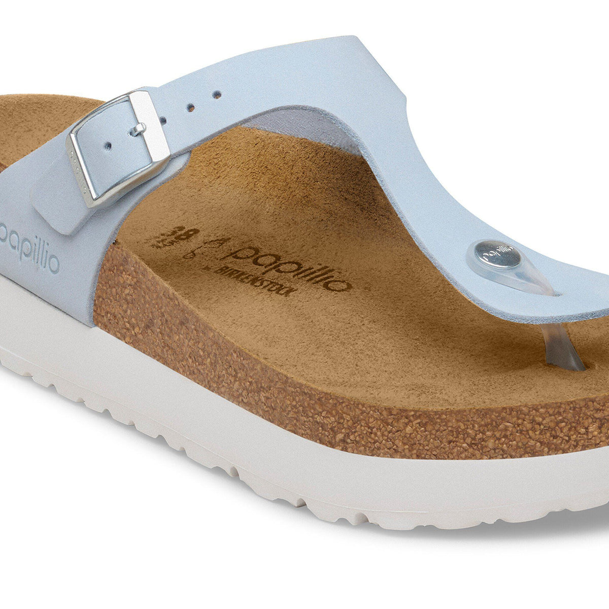 Gizeh Flex Platform Nubuck Leather in Color Baby Blue | Birkenstock
