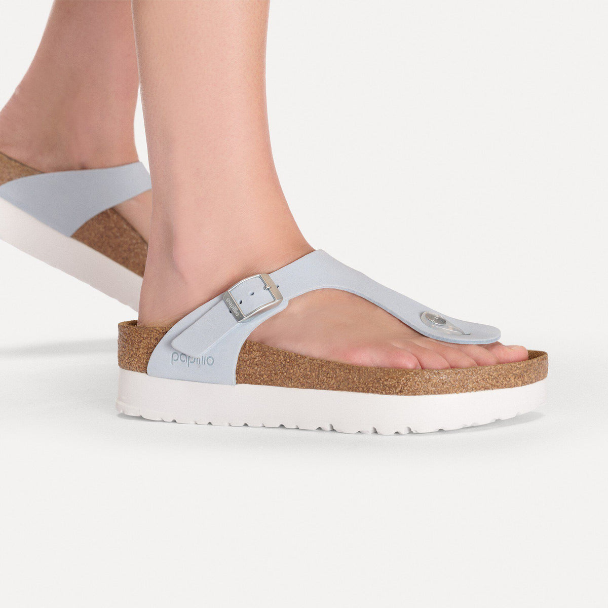 Gizeh Flex Platform Nubuck Leather in Color Baby Blue | Birkenstock