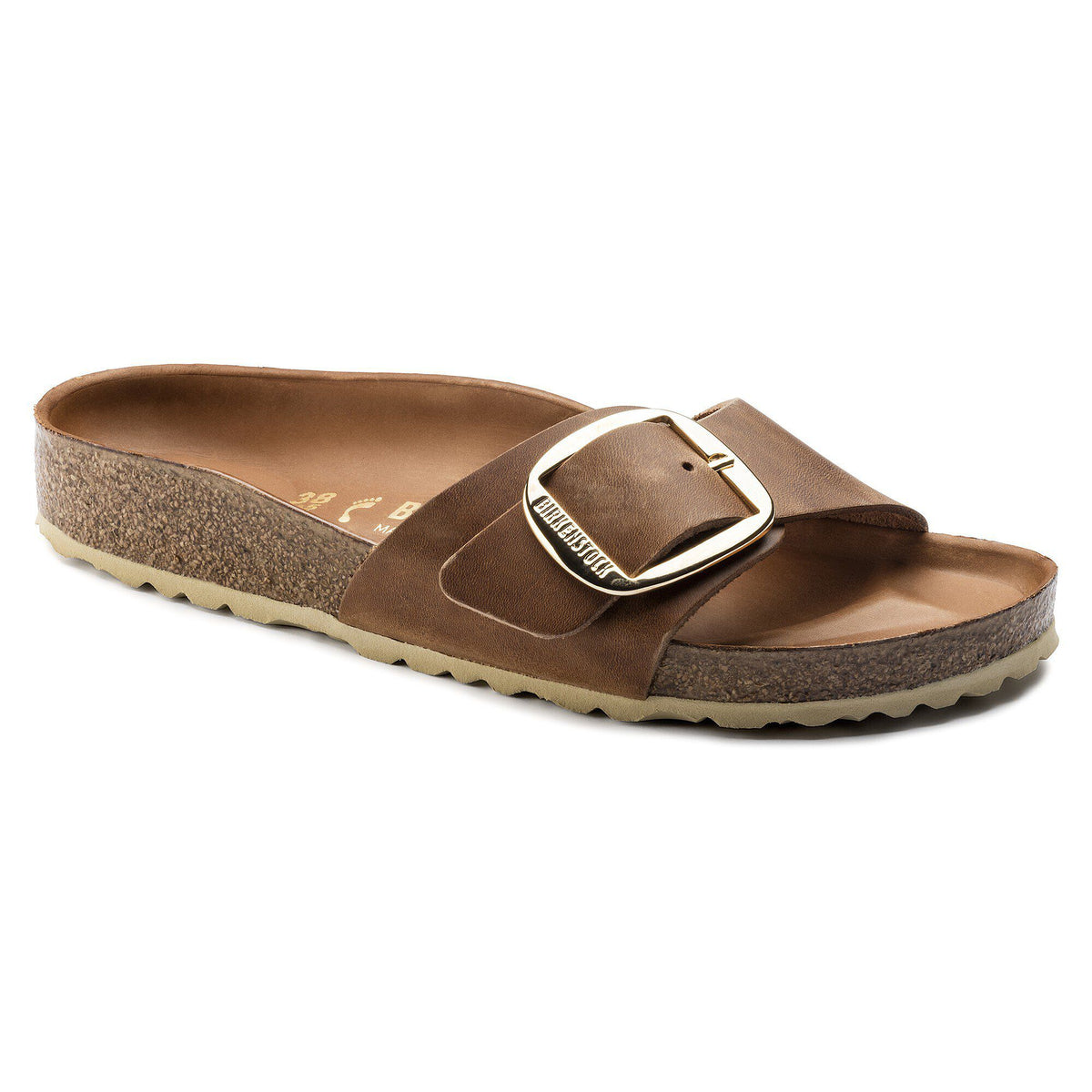 Madrid Big Buckle Oiled Leather in Color Cognac | Birkenstock