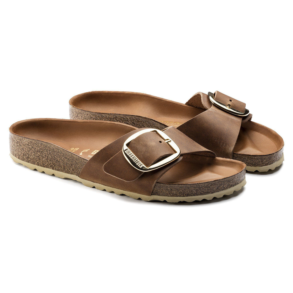 Madrid Big Buckle Oiled Leather in Color Cognac | Birkenstock