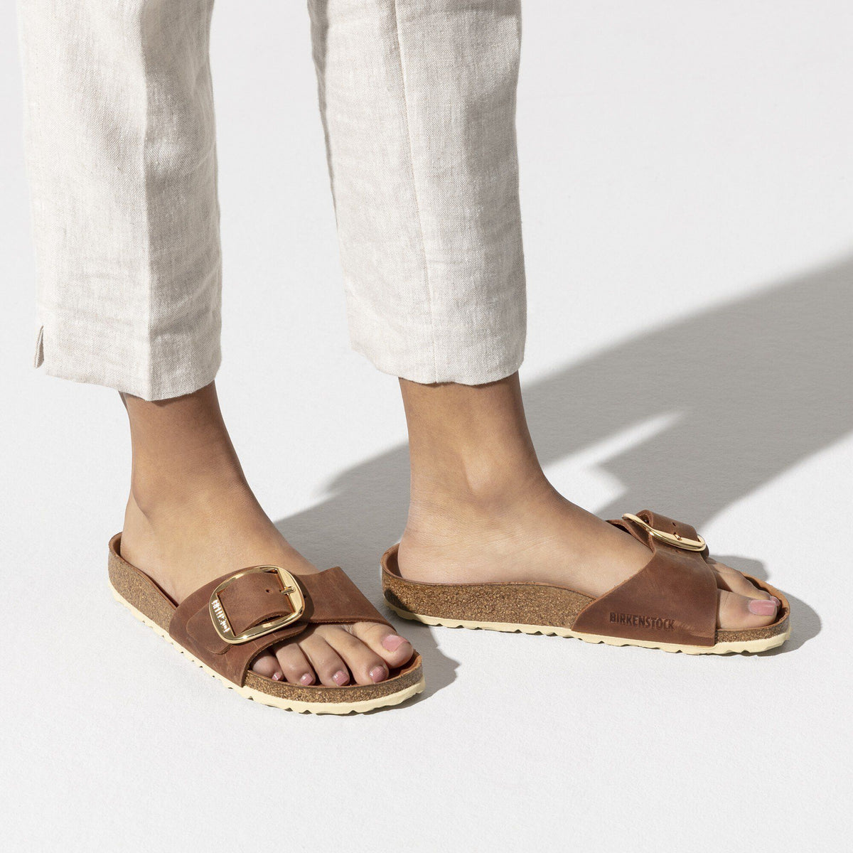 Madrid Big Buckle Oiled Leather in Color Cognac | Birkenstock