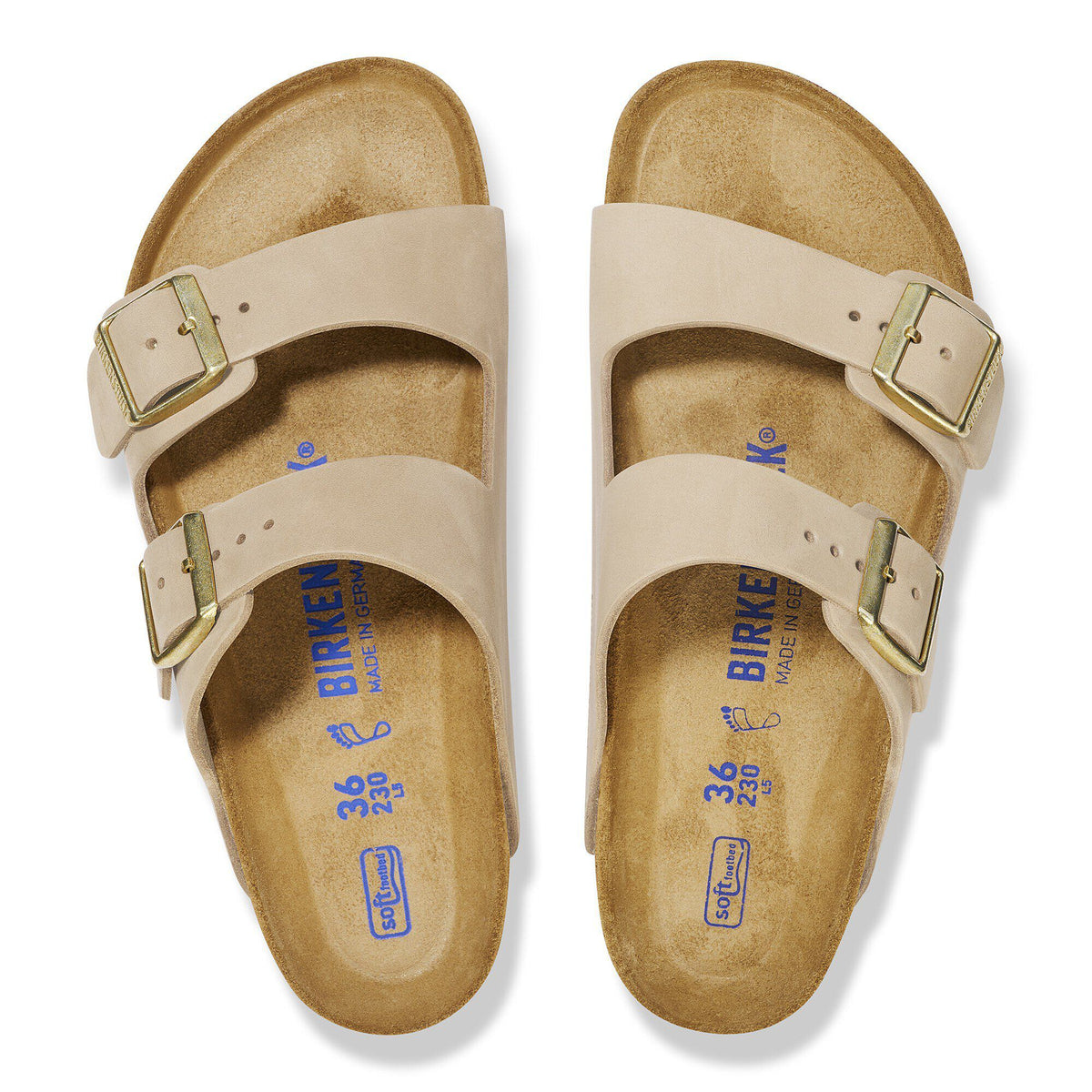 Arizona Soft Footbed Nubuck Leather in Color Sandcastle | Birkenstock