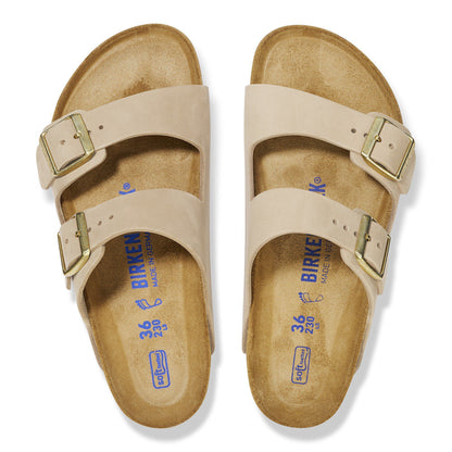 Arizona Soft Footbed Nubuck Leather in Color Sandcastle | Birkenstock