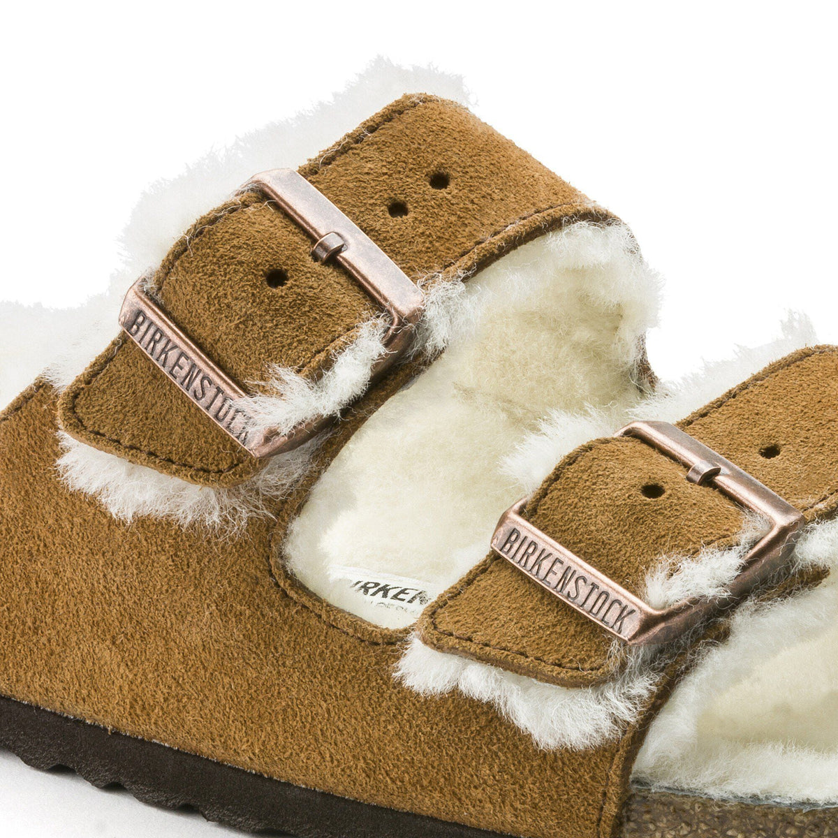Arizona Shearling Suede Leather in Color Mink | Birkenstock