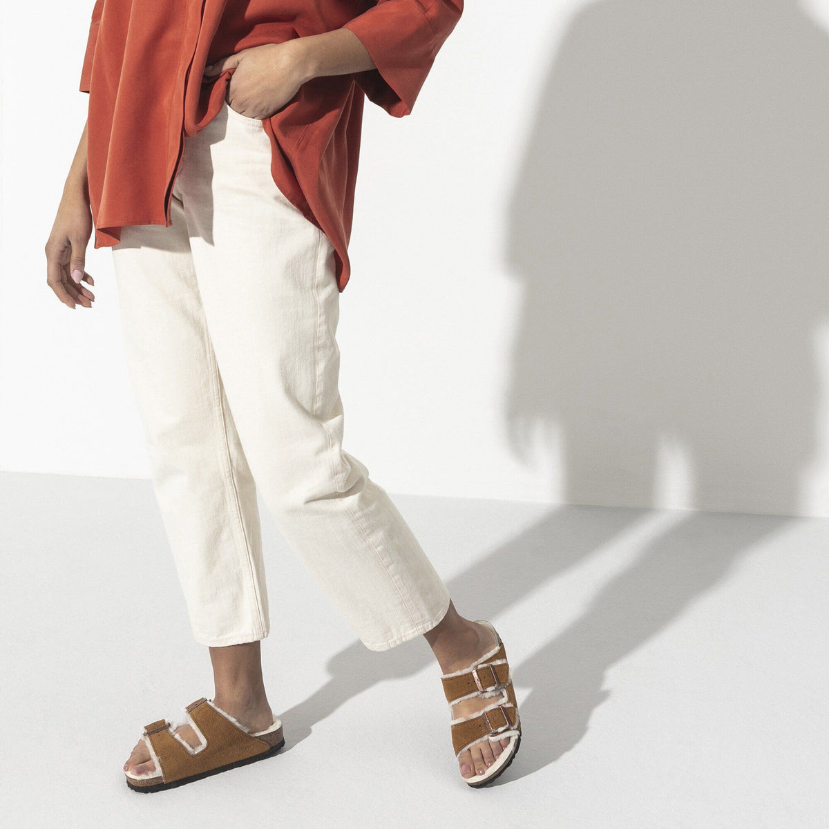 Arizona Shearling Suede Leather in Color Mink | Birkenstock