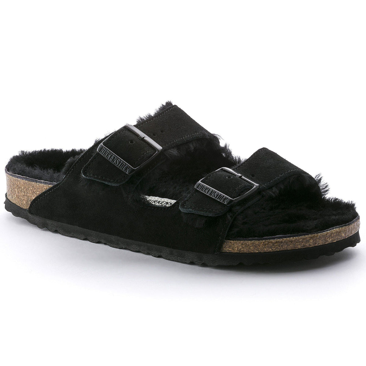 Arizona Shearling Suede Leather in Color Black | Birkenstock