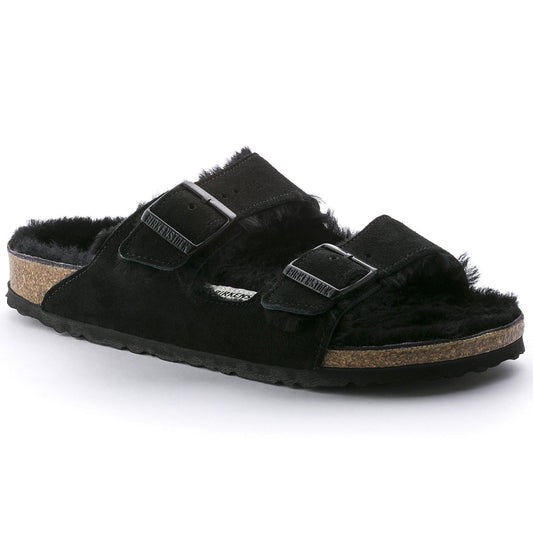 Arizona Shearling Suede Leather in Color Black | Birkenstock