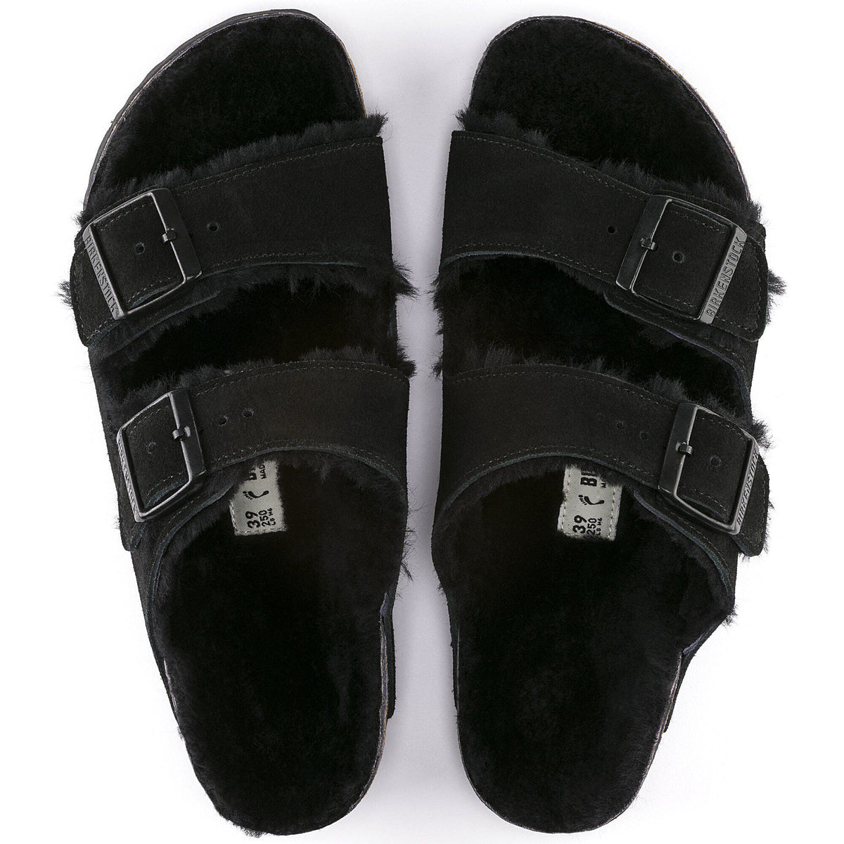 Arizona Shearling Suede Leather in Color Black | Birkenstock