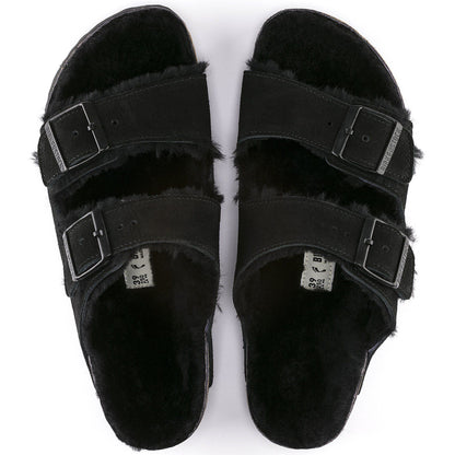 Arizona Shearling Suede Leather in Color Black | Birkenstock