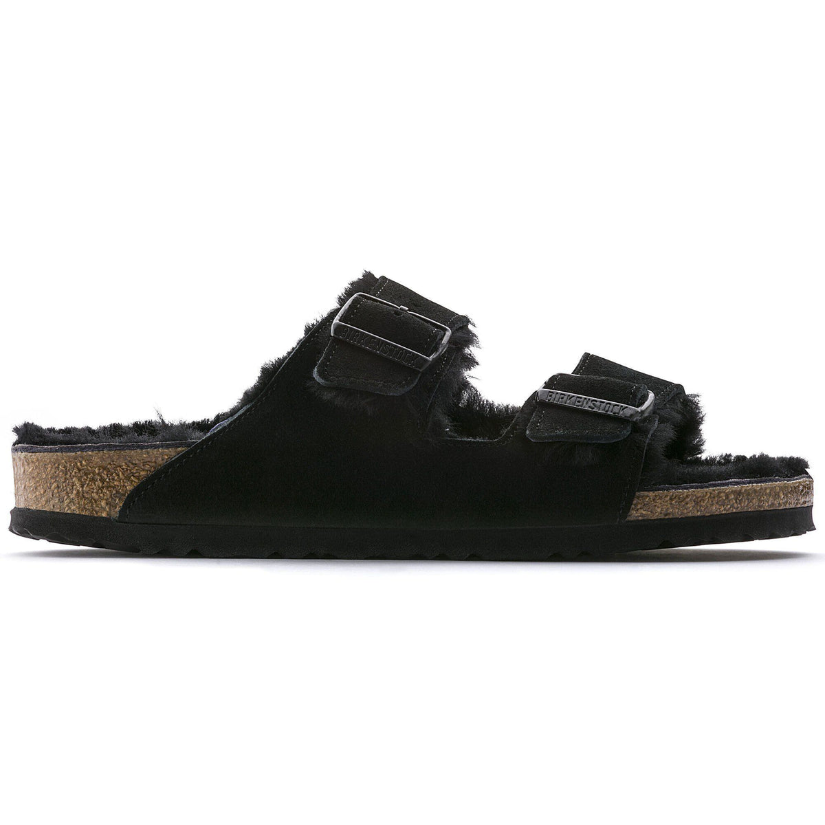 Arizona Shearling Suede Leather in Color Black | Birkenstock