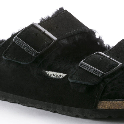 Arizona Shearling Suede Leather in Color Black | Birkenstock