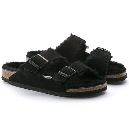 Arizona Shearling Suede Leather in Color Black | Birkenstock