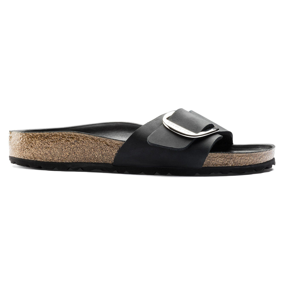 Madrid Big Buckle Oiled Leather in Color Black | Birkenstock