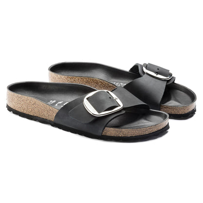 Madrid Big Buckle Oiled Leather in Color Black | Birkenstock
