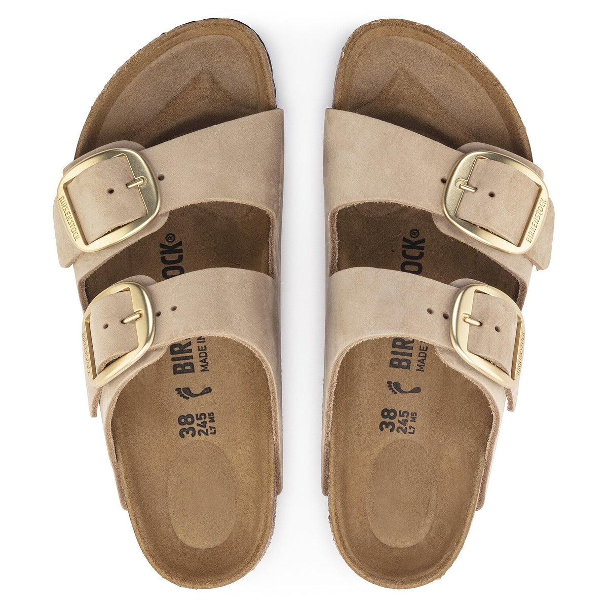 Arizona Big Buckle Nubuck Leather in Color Sandcastle | Birkenstock
