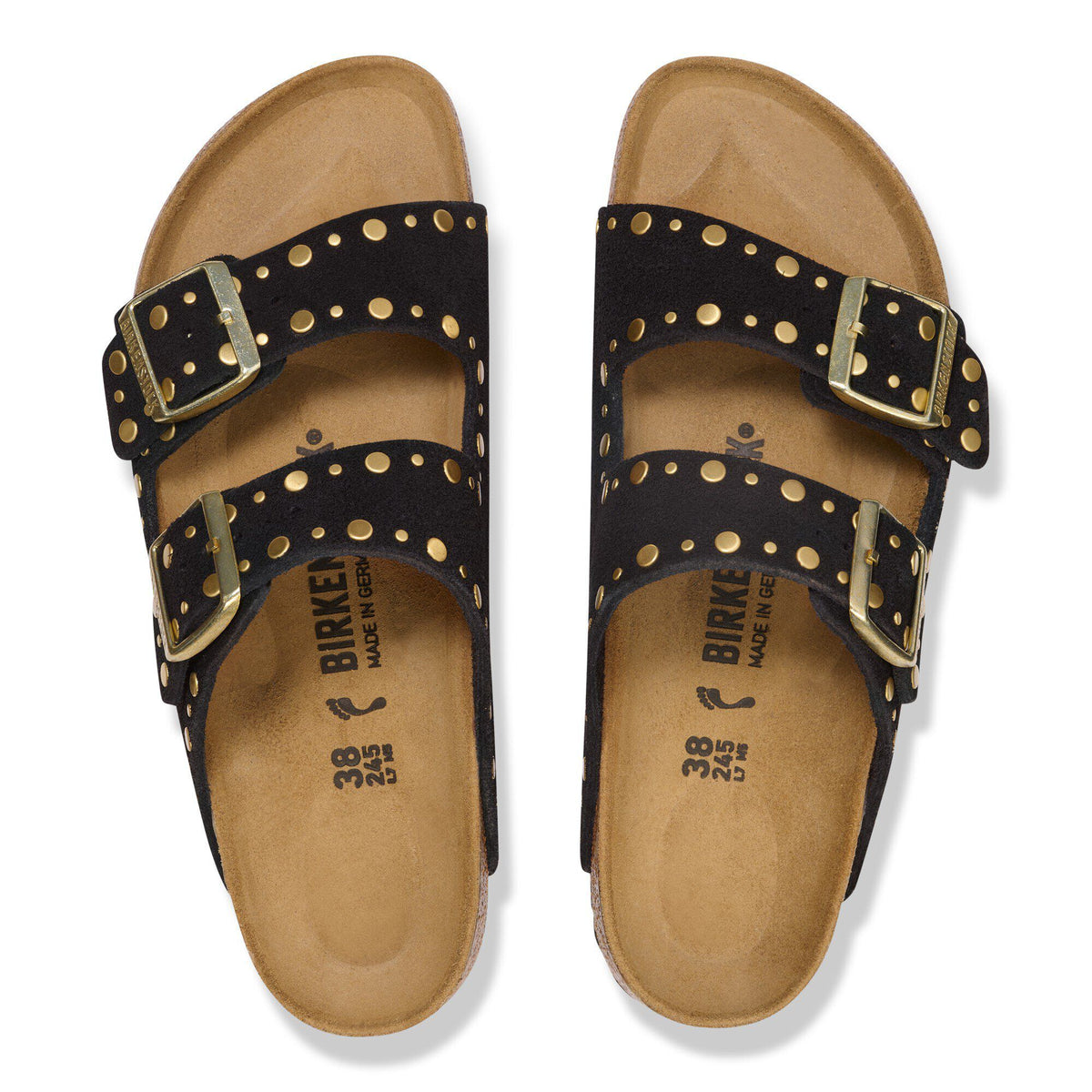 Arizona Rivets Suede Leather in Color Black | Birkenstock