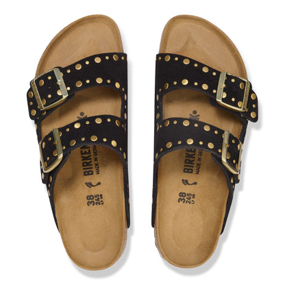 Arizona Rivets Suede Leather in Color Black | Birkenstock